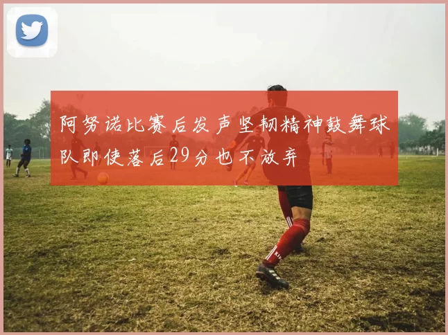 阿努诺比赛后发声坚韧精神鼓舞球队即使落后29分也不放弃